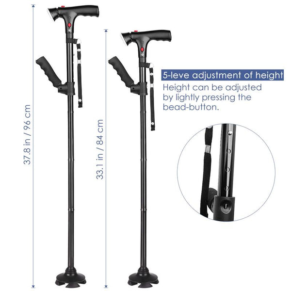 Collapsible Telescopic Folding Cane LED